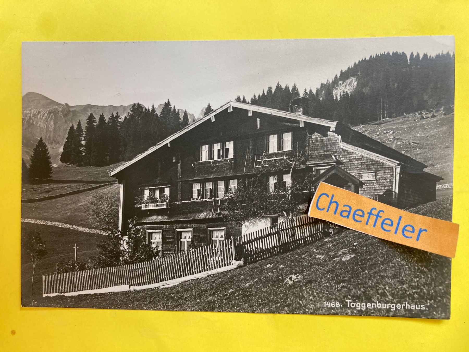 Cartes postales: 1921.  1468. Toggenburgerhaus – D'occasion à Zürich par Chaeffeler