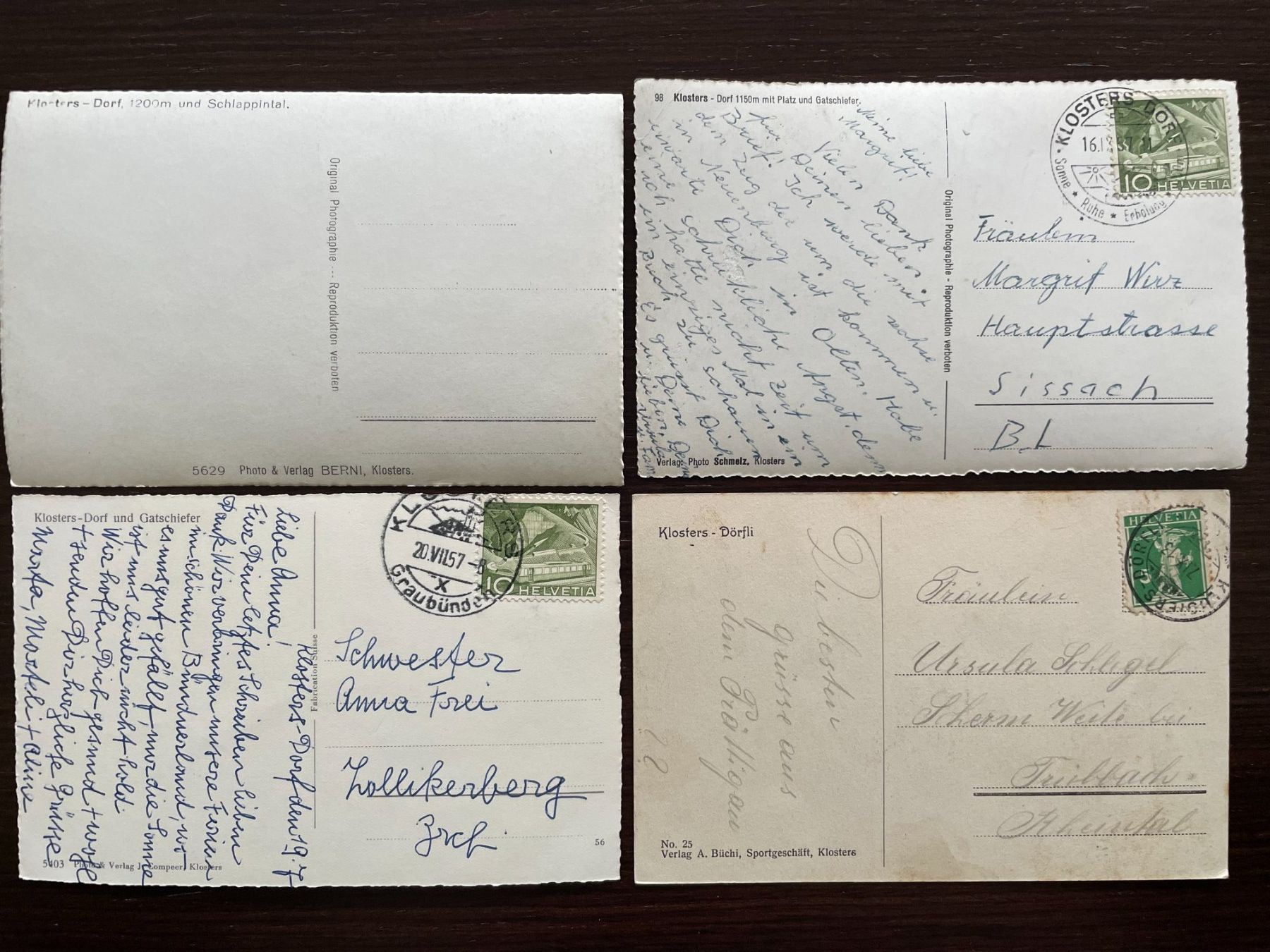 Cartoline postali: KLOSTERS - DORF / - DÖRFLI, 11 Ansichtskarten – Usato da Wald ZH venduto da TLILEF 4