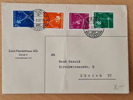 309-312 auf Brief 4.2.52 (25.-- Kat) für nur 1.--
