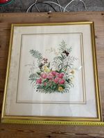 Blumenbild M. Kellenberger gerahmt 1978 mit Gebrauchsspuren