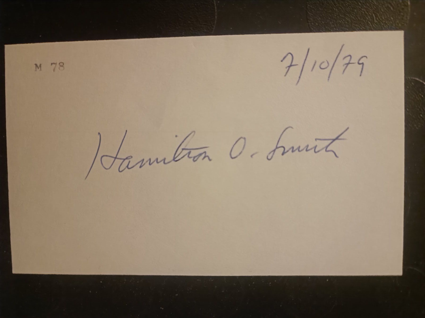 Autographes: Hamilton Othanel Smith -  Nobelpreis - handsigniert 1979 – D'occasion à Menziken par Artographs