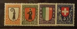 1923, Nr. J25-28, Pro Juventute Helvetia Wappen postfrisch