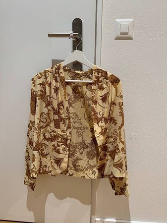 Vintage Sanyo Vinvert Baroque Print Blouse | 80s/90s