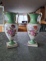 Paar Vasen Porzellan Blumenmuster Handbemalt 2 Stk