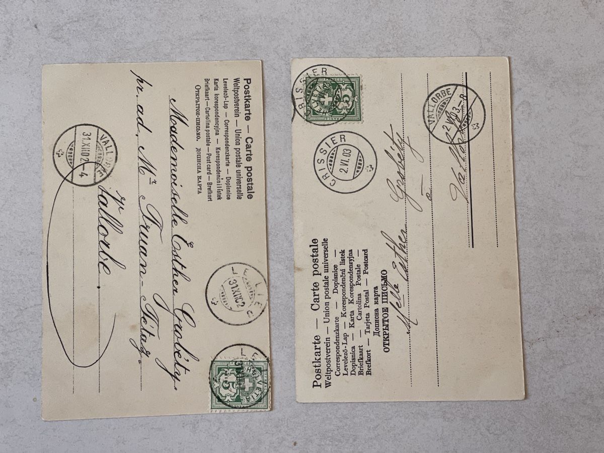 Cartoline postali: 2 Vintage Postkarten, 1902, 1903 – Usato da Strengelbach venduto da Aschatan5 1
