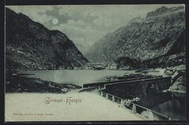 Mondschein-AK Grimsel-Hospiz, Blick übe