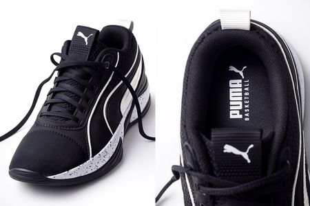 Chaussures de basket Puma noires, parfaites pour l'hiver!