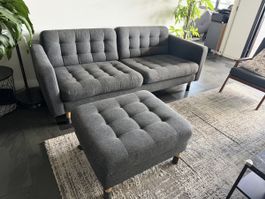 Sofa und Hocker (Ikea Landskrona)