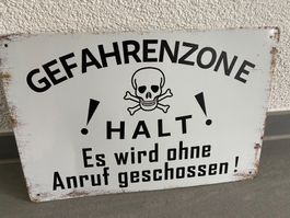 GEFAHRENZONE Metall Schild  NEU  Top Angebot!  30 x 20 cm
