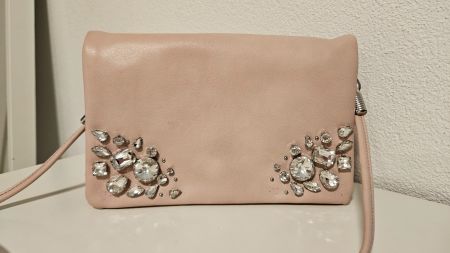 Handtasche Clutch rosa Kristalle