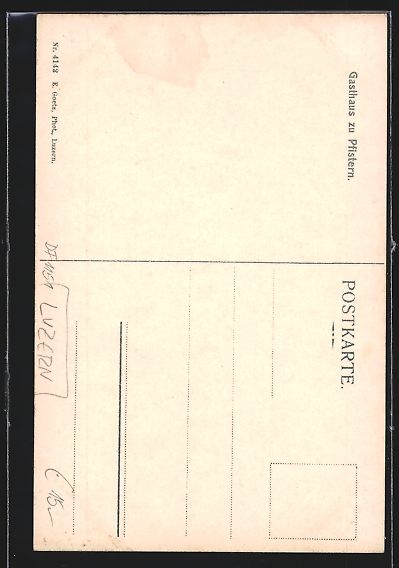 Cartoline postali: AK Luzern, Gasthaus zu Pfistern – Usato da Berlin venduto da bartko-reher 1