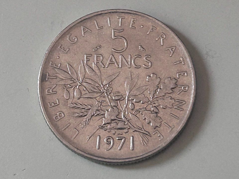 Alle Münzen: 5 franchi francesi del 1971 – Gebraucht aus Giubiasco von LorisVale