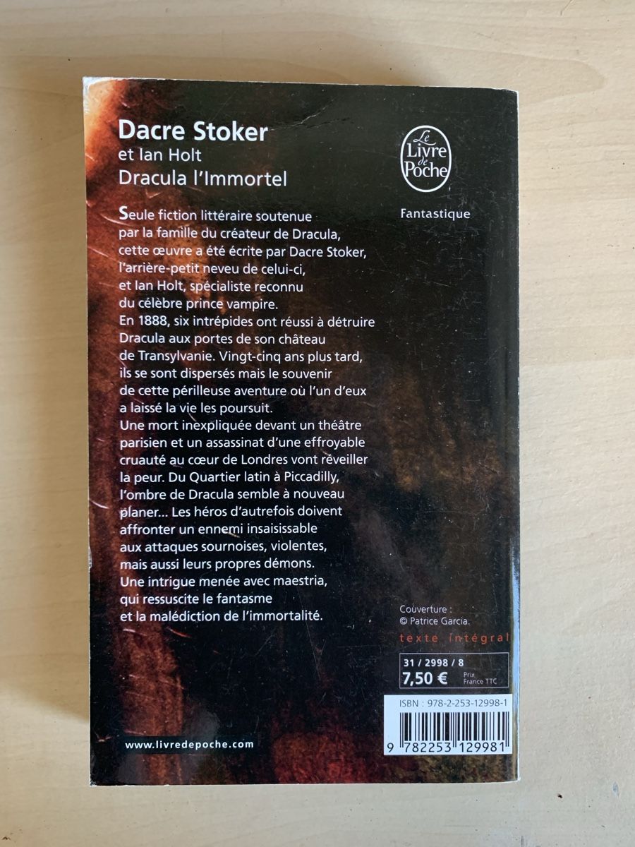 Libri: Dacre Stoker - Dracula l’immortel – Usato da Valeyres-sous-Ursins venduto da ansuz_001 1