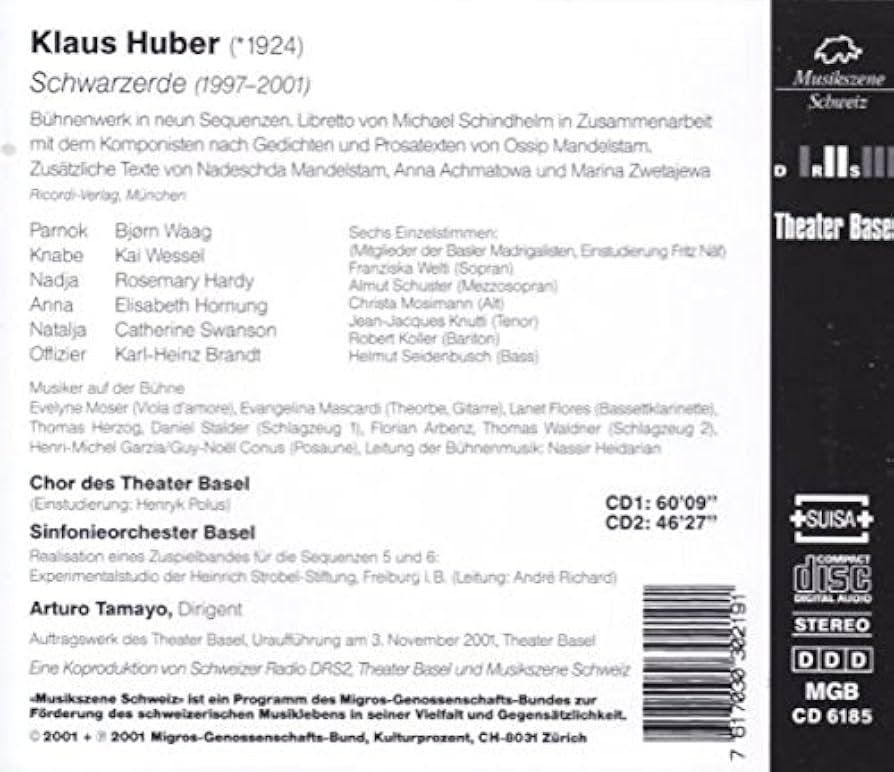 CD: set 2CD's - Klaus Huber - Schwarzerde – Usato da Unterbch venduto da uqliv 1
