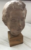 Vintage Ton-Büste Kinderkopf 60er/70er Jahre - H: 30cm