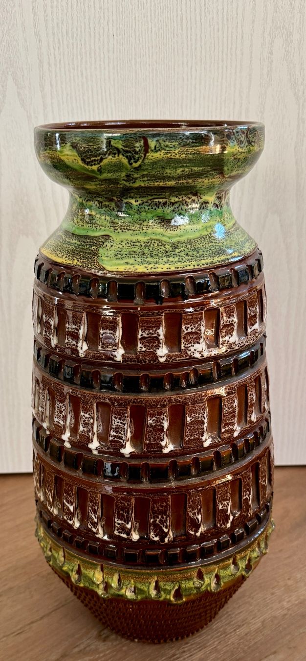 Vasen & Gefässe: Tolle Mid-Century Vase 60er Grün Braun 38.5 cm hoch – Gebraucht aus Rothrist von Luckywinner 3