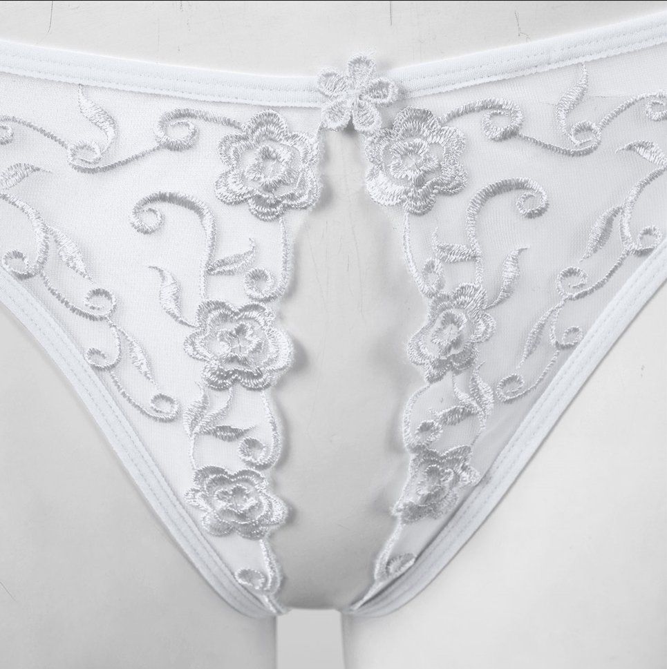 NEUER String ouvert uni weiss mit Spitze Gr. XS & S - 223039 (Neu ...