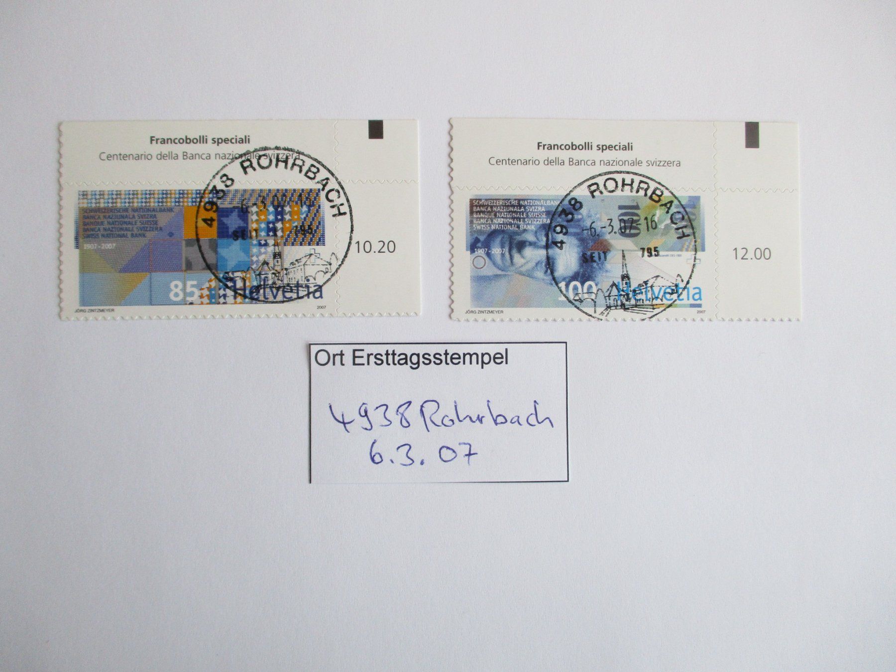 Tutti i francobolli: Voll Ort Ersttagsstempel 4938 Rohrbach – Usato da Langnau b. Reiden venduto da Aktuell88