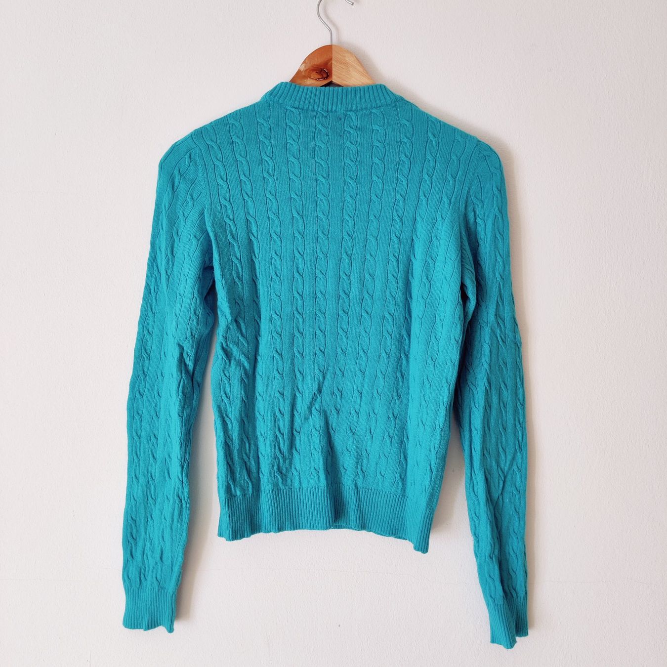 Stefanel Pullover & Sweatshirts: STEFANEL Zopfstrick Muster Wolle Pulli Pullover türkis Gr.XS – Gebraucht aus Winterthur von Lotusherz 2