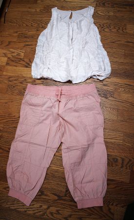 Sommer Set: Top & Hose, Gr. 44, Pastellrosa,