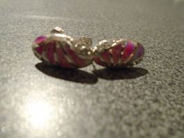 Ohrstecker silberfarbig, rosa