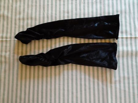 Schwarze Armstulpen aus Samt 43 cm - 260423