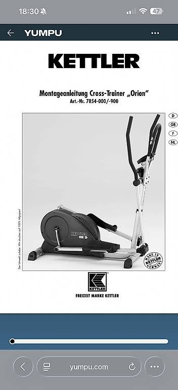 Kettler Hometrainer: Kettler Orion Crosstrainer – Usato da Lieli venduto da sab_vj6r 1