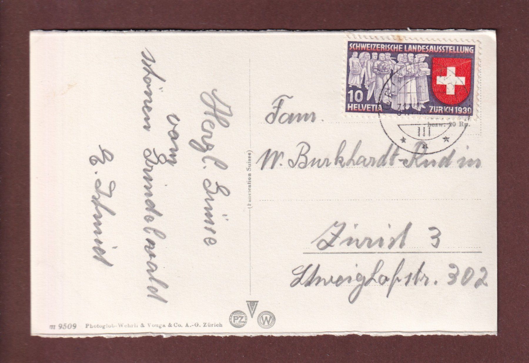 Cartoline postali: GRINDELWALD - Wetterhorn - 1939 – Usato da Pully venduto da nicecards 1