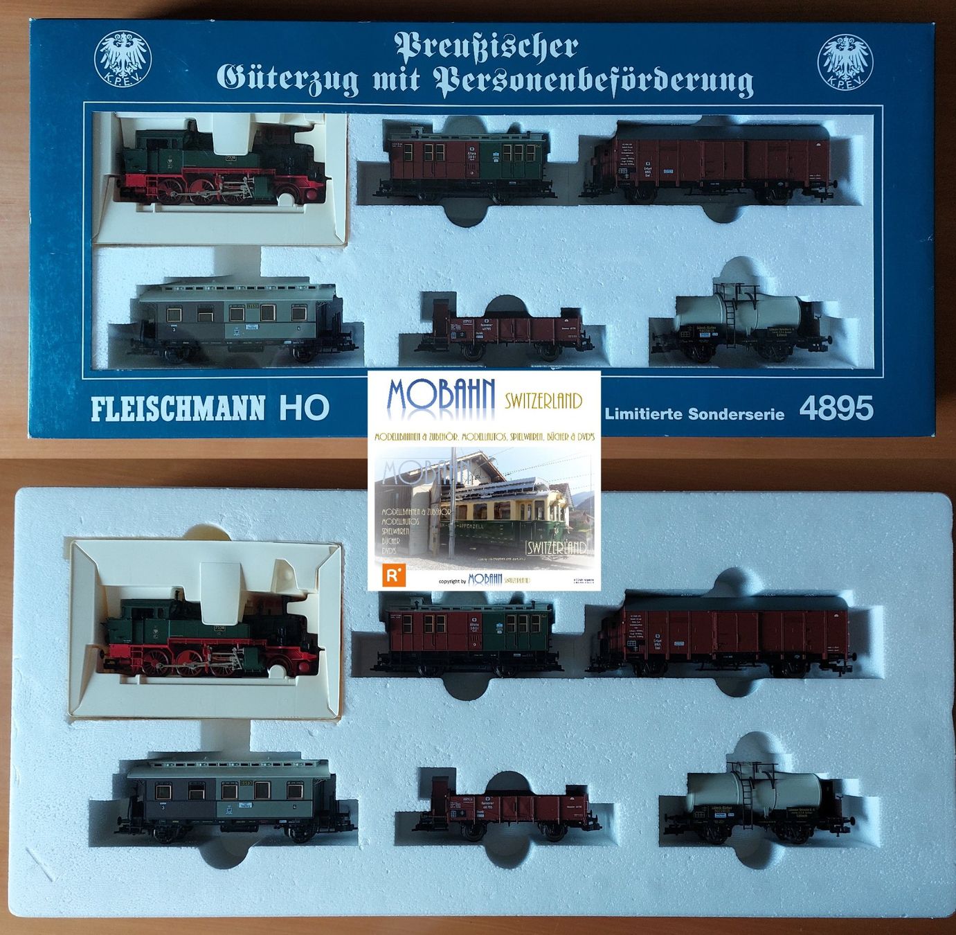 Fleischmann Modellini di ferrovie: Fleischmann 4895 - Dampfzug mit T9.3 der K.P.E.V. – Nuovo (secondo la descrizione) da Rotkreuz venduto da MOBAHN-1zu87