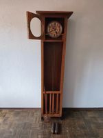 Standuhr Junghans Holz antik 58x212cm Pendeluhr Kupfer