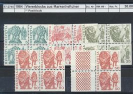 1984 "Viererblocks aus Markenheftchen", ** postfrisch