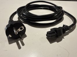Netzkabel Stromkabel Schuko auf Kleeblatt schwarz neu