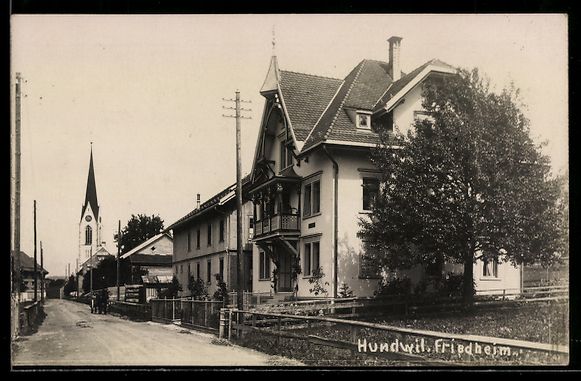 Cartoline postali: Hundwil, Friedheim, Strassenpartie mit B – Usato da Berlin venduto da bartko-reher