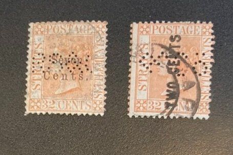Tutti i francobolli: Straits Settlements (1879 - 1884), 2 Werte # – Usato da Hermetschwil-Staff venduto da Starbliggi