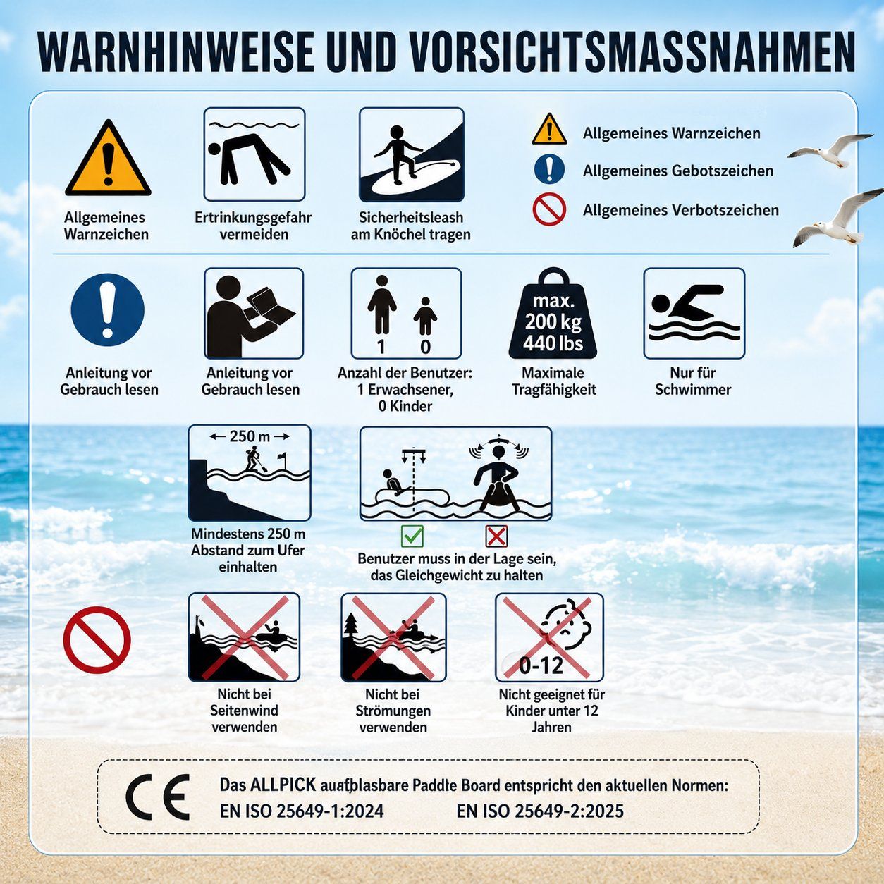 Surfboards & Schwimmbrette: SUP Board aufblasbar Stand Up Paddle Board Set 200 kg – Neu und originalverpackt aus Schaffhausen von lou_w76n 6