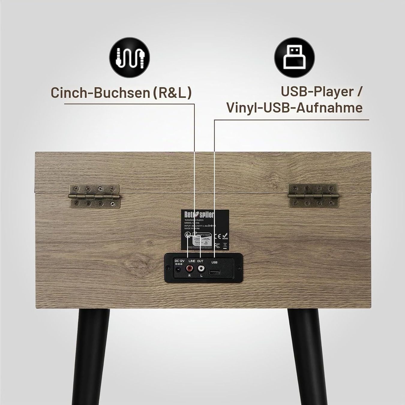 Giradischi: Plattenspieler mit Ständer Bluetooth USB Lautsprecher – Nuovo e nell'imballaggio originale da St. Gallen venduto da RestpostenSG 5