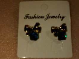 OHRRINGE MODESCHMUCK MIT ECHT KRISTALL,,BLAU