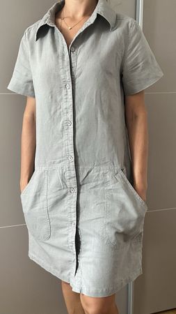 Robe chemise JACK & JONES 100% lin gris taille S 