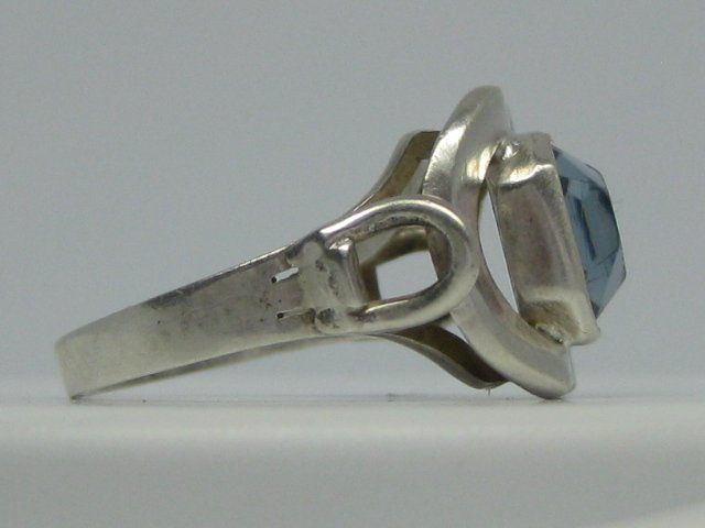 Anelli: Art Deco Antik Ring Silber 835 blauer Stein / Gr. 53.5 – Usato da Ermatingen venduto da Decovin 2