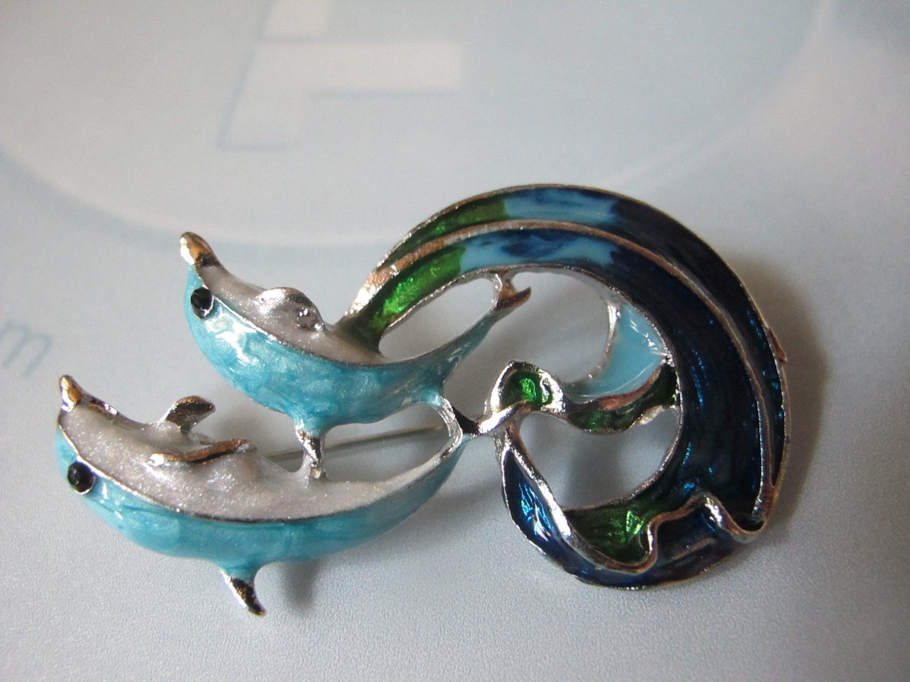Broschen & Nadeln: hübsche Delfin Brosche in Vintage Stil – Neu (gemäss Beschreibung) aus Löhningen von Chimae67 2