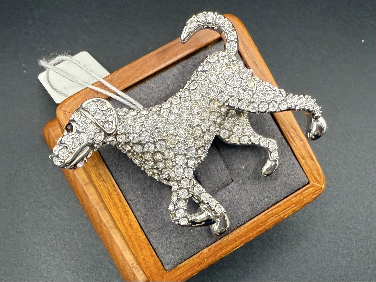 Spille & Fermagli: Vintage-Brosche in Hundeform mit Strasssteinen – Usato da Lamone venduto da LaCantinaMagica 6