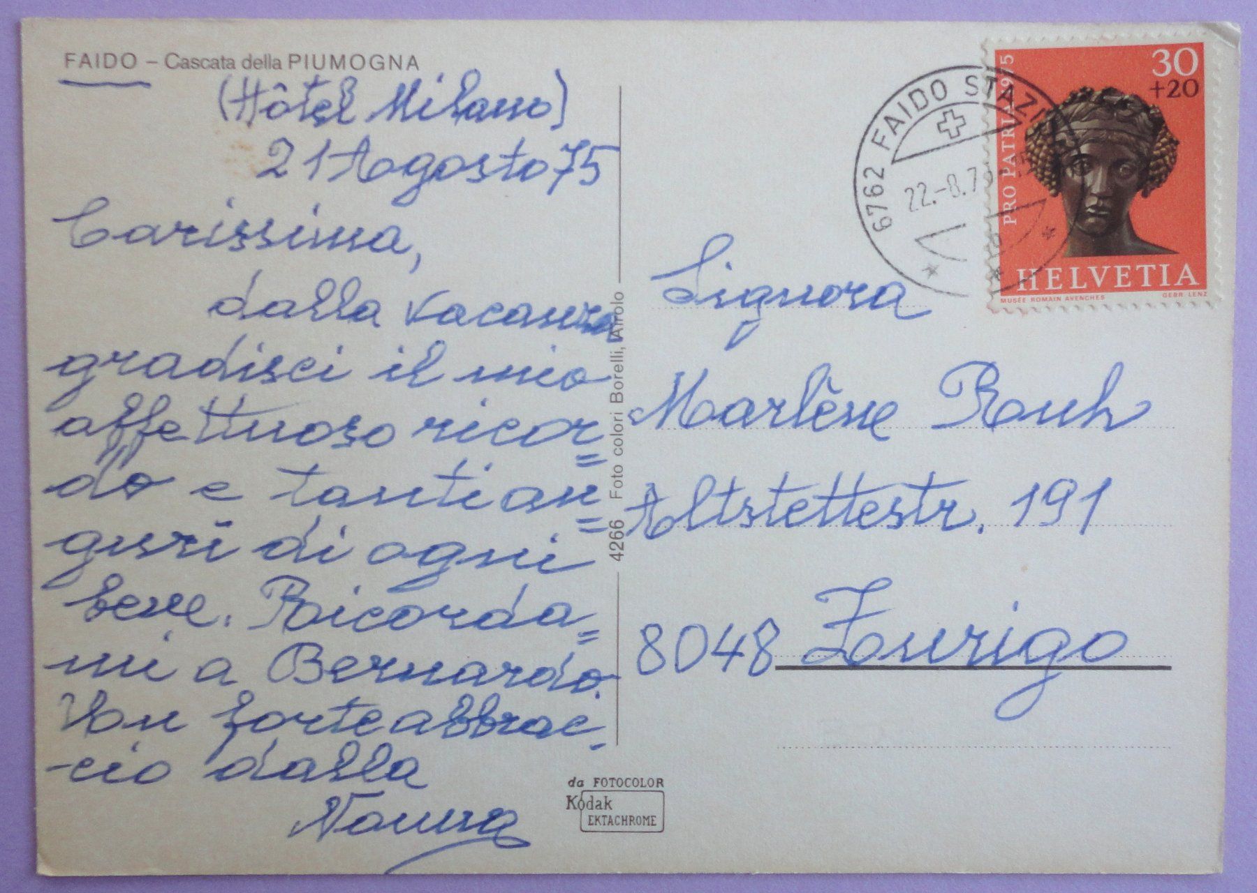 Cartoline postali: Faido - Cascata della Piumogna – Usato da Fétigny venduto da Billy2miny 1