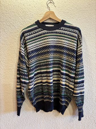 CASSAN Strickpullover, Vintage Muster, Grösse L