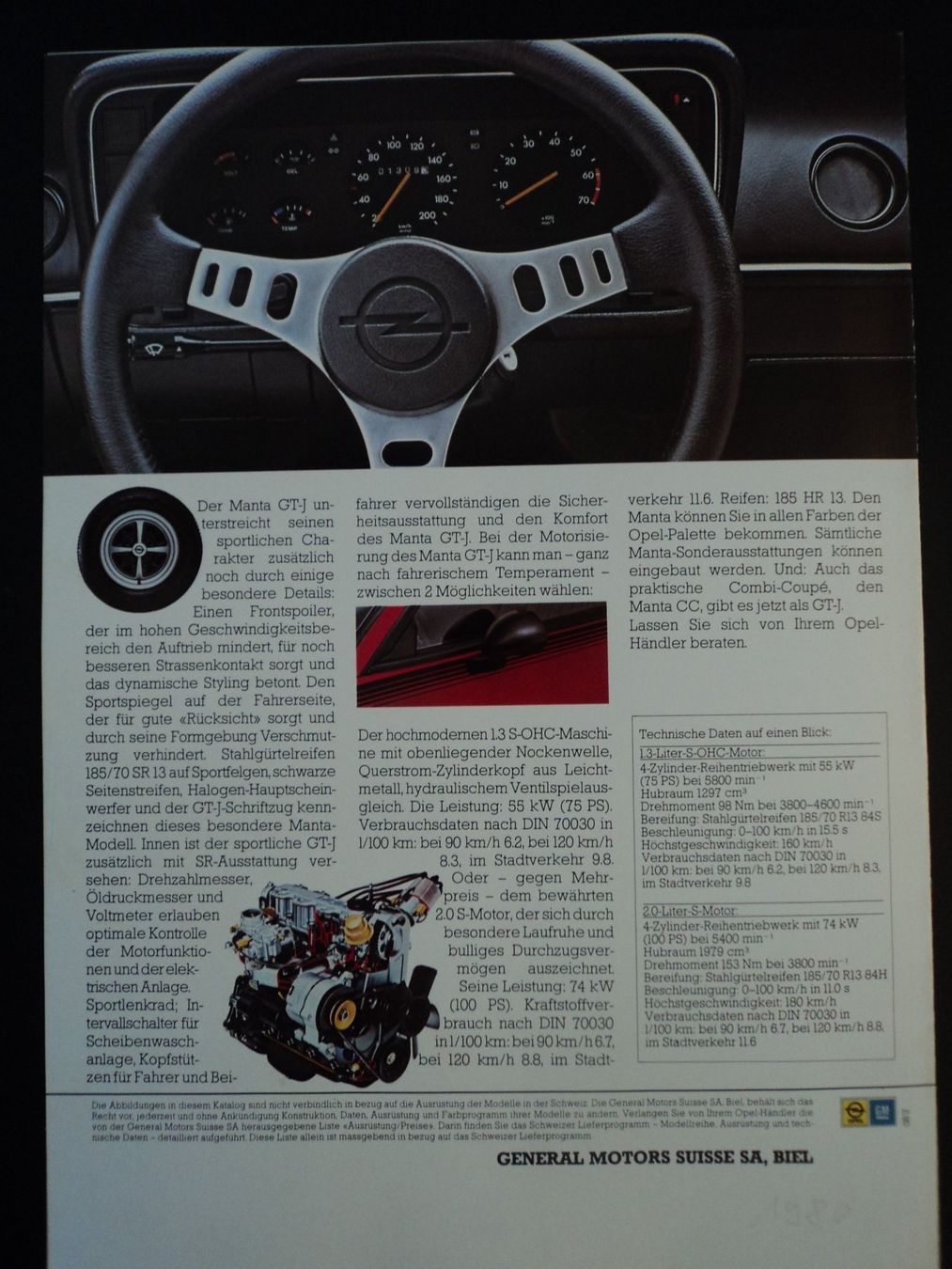 Opel Documenti: Prospekt Opel Manta GTJ 1980 – Usato da Schwarzenburg venduto da modelCARama 2