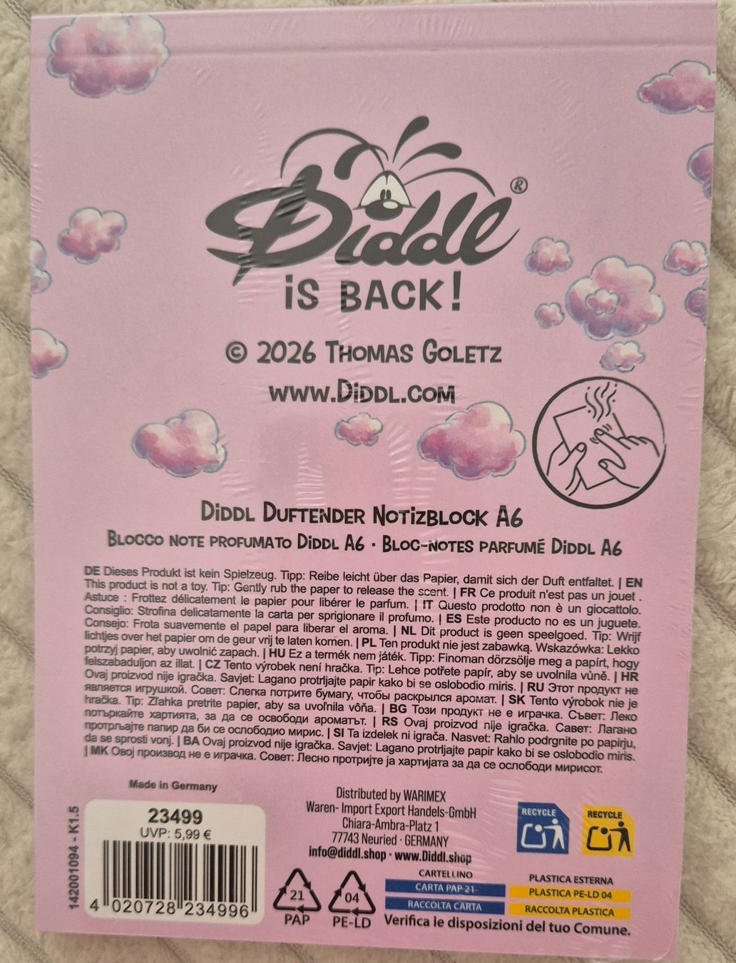 Blocchi: Diddl Duft Block a6 Format – Nuovo e nell'imballaggio originale da Urtenen-Schönbühl venduto da Rose.9294 1