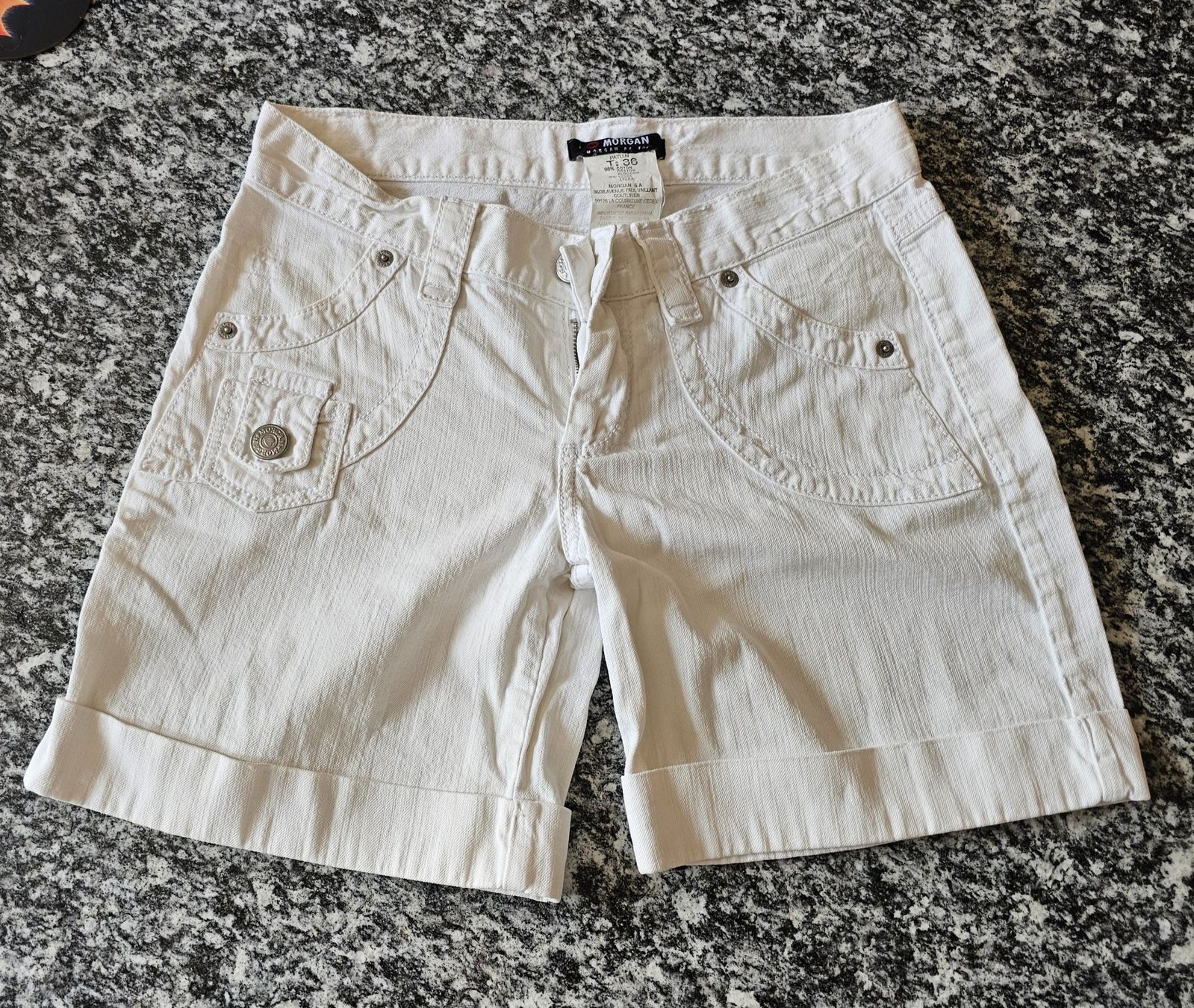 Morgan Hosen: Morgan: weisse Shorts  Gr. 36 – Gebraucht aus Füllinsdorf von Sunnebliemli7