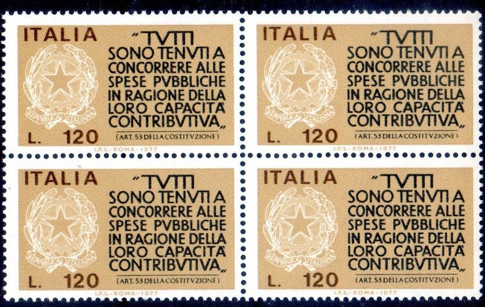 Alle Briefmarken: 1977 BEKÄMPFUNG VON STEUERBETRUG 4ERBLOCK ** POSTFRISCH ** – Neu (gemäss Beschreibung) aus Losone von EM2019