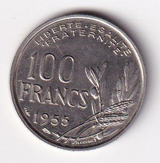 Tutti le monete: Frankreich 100 francs 1955ss-vorz – Usato da Neuchâtel venduto da karlpierrino 1