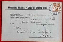 LIESTAL BASEL NACHNAHME FORSTVEREIN KREISFÖRSTER AARAU 1914