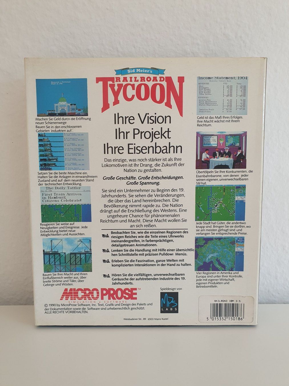 Giochi: PC Game Sid Meier’s Railroad Tycoon (1990) Big Box – Usato da Greifensee venduto da perfectioN88 2